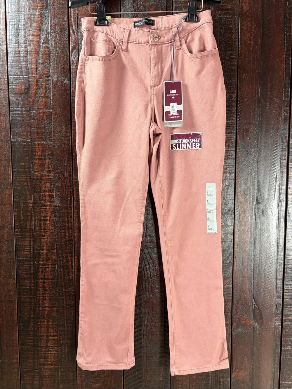 Lee Women's Slimming High-Rise Straight Leg Jeans in Dusty Rose